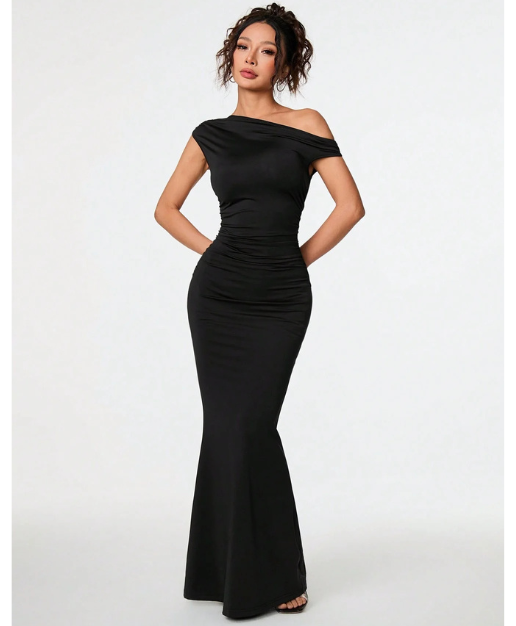 Women’s Elegant Black Maxi Evening Dress