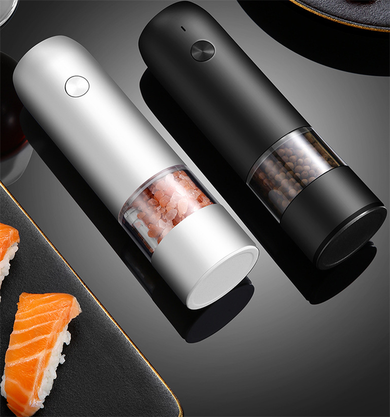 Rechargeable Electric Salt & Pepper Grinder Set with LED Light