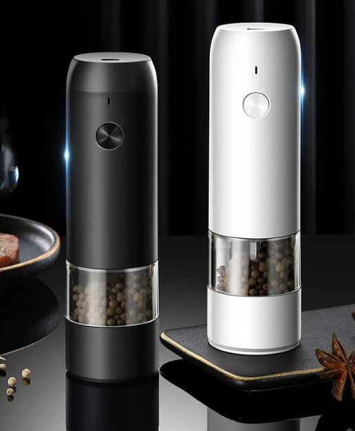 Rechargeable Electric Salt & Pepper Grinder Set with LED Light